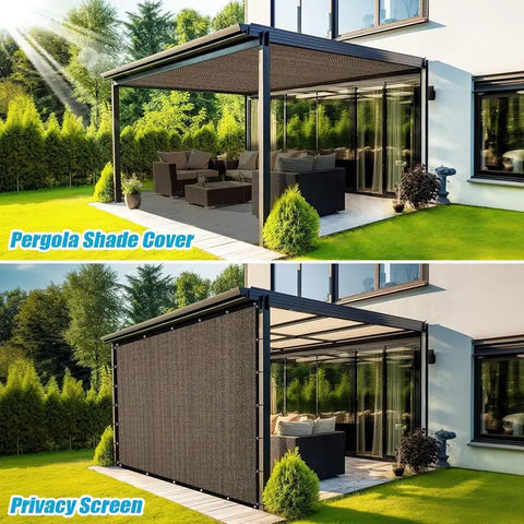 75~150GSM Anti-UV Brown HDPE Sunshade Sun Protection Net Plant Shading Shed Garden Buildings Sun Shelter Gazebo Camping Awning