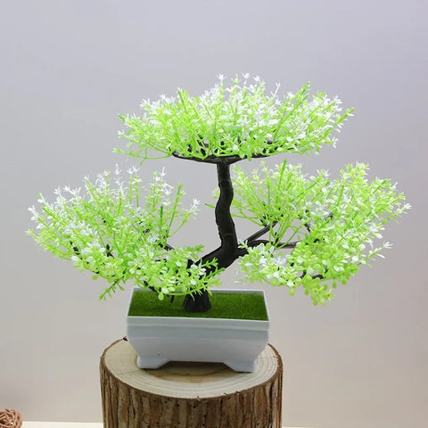 Artificial Plastic Plants Bonsai Small Tree Pot Fake Plant Potted Flower Home Room Table Decoration Garden Arrangement Ornaments