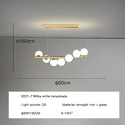 Nordic Ceiling Chandelier Suspension Glass Balls G9 Led for Table Dining Room Kitchen Long Hanging Lamp Office Front Desk Lights