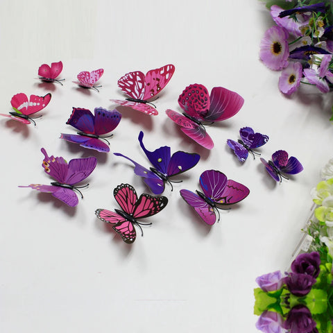 12 Pcs 3d Butterflies Room Wall Art Home Diy Decoration Stickers