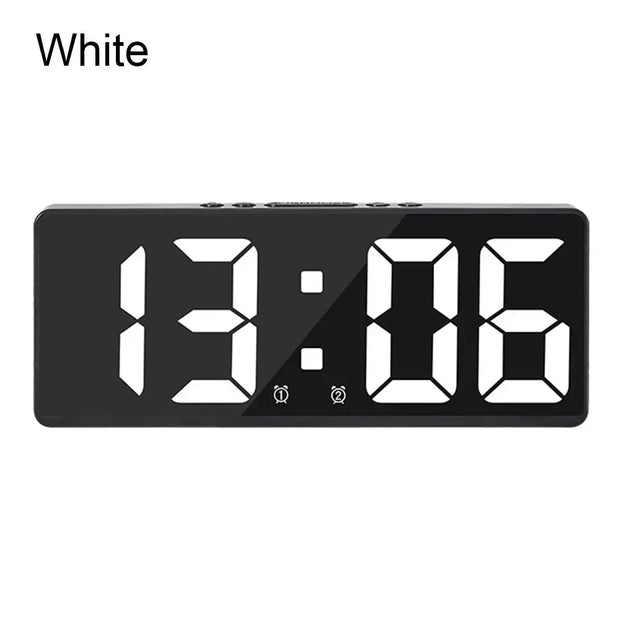 LED Digital Electronic Clock Backlight Large Number Alarm Clock Temperature Calendar Bedside Table Nightlight Home Decoration