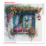 Momoart DIY Diamond Mosaic Window Picture Rhinestones Embroidery Landscape Full Square Round Painting Flower Handmade Gift