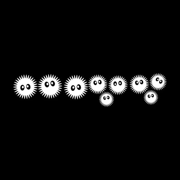 9pcs Dust Ball Soot Sprite Decals Funny Car Laptop Vinyl Art Sticker Children Room Door Decorative Trunk Bumper Decoration