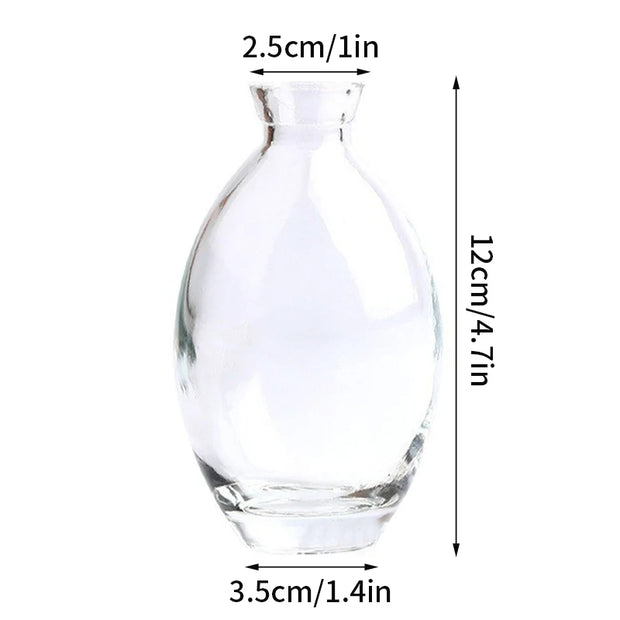 Vintage Flower Vase Mini Glass Vase Wedding Party Transparent Hydroponics Plant Flower Vases Desktop Ornaments Home Decorations