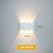 Aluminum LED Wall Lamp Waterproof IP65 Outdoor Garden Lights 8W 12W Interior Wall Light for Bedroom Living Room Stairs Lighting