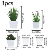 (A set of 3PCS) Simulated Mini Potted Plants Suitable For Decorating Homes, Restaurants, Tabletops, Windowsills, And Bookshelves