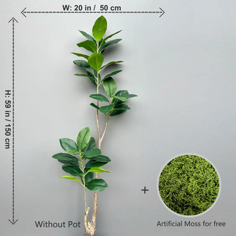 70/135cm Artificial Ficus Tree Branches Large Banyan Leaves Fake Rubber Plant Plastic Tall Plant Landscape For Home Garden Decor