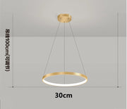 Modern Round Ring Led Pendant Light for Dining Living Room Center Table Kitchen Bedroom Minimalist Decor Hanging Lamp Fixture