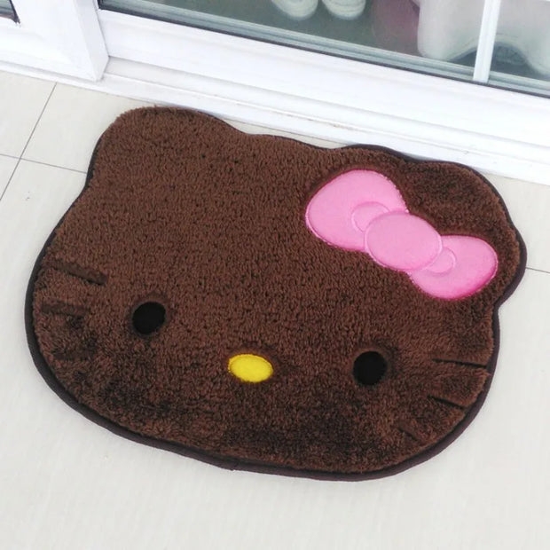 50x60cm Kawaii Hello Kitty Cartoon Rug Anime Kt Cat Plush Floor Mat Bathroom Non-Slip Carpet Car Cushion Soft Living Room Decor