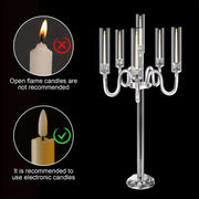 1-10 PCS 5 Arms Candelabra Acrylic Candle Holders Wedding Table Centerpieces Flower Stands Party Candlesticks Decoration