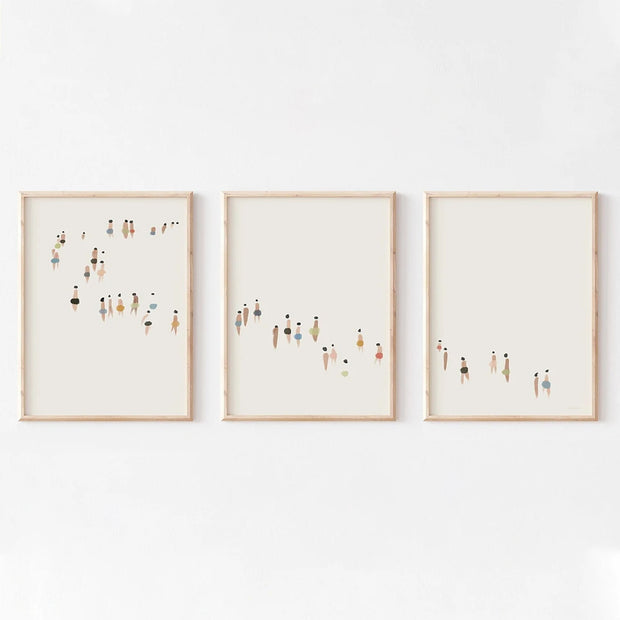 Minimalist Wall Art Set of 3 Fine Print Neutral Triptych Canvas Painting for Bedroom and Living Room Decoration Murals Pictures