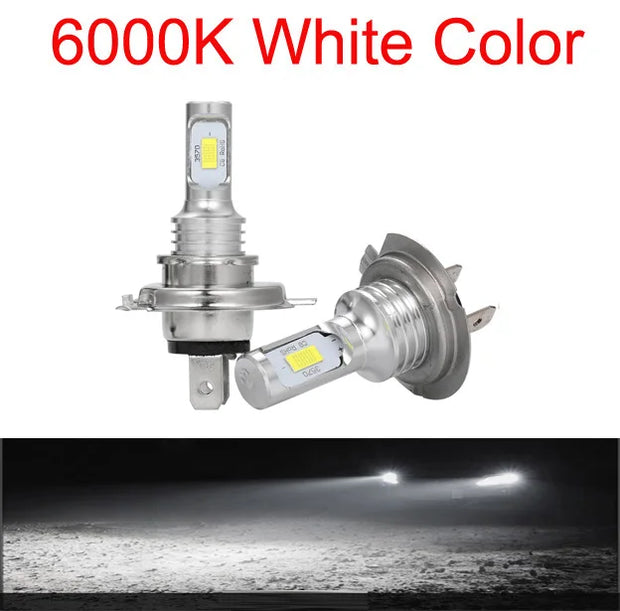 2Pcs LED Car Light H7 H4 Headlight Bulb H1 H11 H3 9005 9006 20000Lm 6000K White 3000K Yellow H9 H8 H1 Auto Front Fog Lamp