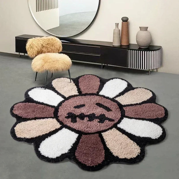 Aesthetic Sunflower Carpet Bathroom Antislip Carpet Cactus Flower Jack Tufted Mat Bedroom Bedside Rug Living Room Decoration Mat