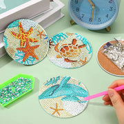 CHENISTORY 6 Pcs Diamond Painting Coasters with Holder, Mandala Diamond Art Coasters Diamond Small Painting Kits Art Craft