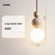 Luma Japanese Style Stone Pendant Lights Yellow Hole Stone Wabi-Sabi Led Hanging Lamp for Bedroom Bedside Dining Room Chandelier