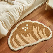 VIKAMA 1PC INS Cute Cartoon Shaped Bread Imitation Cashmere Carpet Living Room Bedroom Decoration Thickened Non-Slip Bed Rug