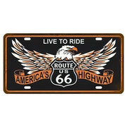 Garage Car Retro Route 66 Licenses Plate Metal Sign Posters On The Wall Tin Sign Vintage Poster Home Decor Art Decoration