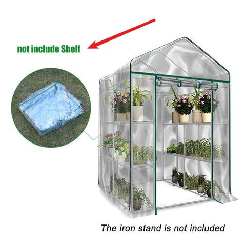 Garden Greenhouse PVC Cover Plants Keep WarmSunroom for Flowers Roll-up Windows (Without Iron Frame) 143*143*195cm/143*73*195cm