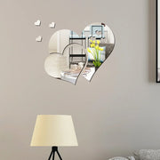 3D Acrylic Wall Stickers Europe Style Hearts Fashion DIY Decals Self-adhesive LOVE Wedding Background Decoration Mirror Ornament