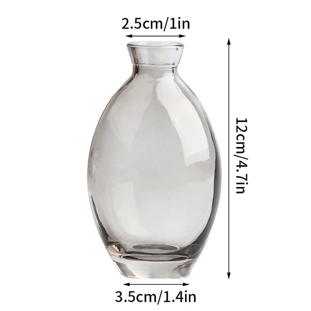 Vintage Flower Vase Mini Glass Vase Wedding Party Transparent Hydroponics Plant Flower Vases Desktop Ornaments Home Decorations