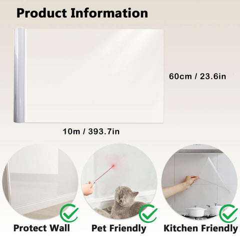 Transparent Wall Protective Film Stickers Kitchen Oil-Proof Sticker Electrostatic Protection Paper Waterproof Wallpaper