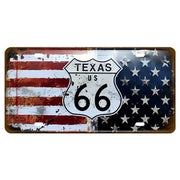 Garage Car Retro Route 66 Licenses Plate Metal Sign Posters On The Wall Tin Sign Vintage Poster Home Decor Art Decoration