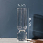 Transparent Stripe Glass Vases Flower Bottle Hydroponic Plant Pot Wedding Party Flower Arrangement Container Home Table Decor