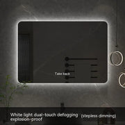 60x80CM Square Smart Hotel Bedroom Defogging Decorative Mirror LED Bathroom Mirror 3 Color Adjustable Backlight