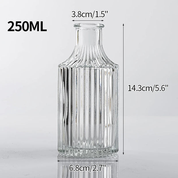 Vintage Flower Vase Mini Glass Vase Wedding Party Transparent Hydroponics Plant Flower Vases Desktop Ornaments Home Decorations