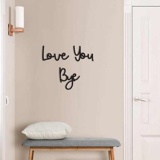 Love You Bye Wood Sign Home Decor Boho Decor 21.6” Wall Decor Express Love and Warm for Your Family Lovers Wall Art Gift Hallway