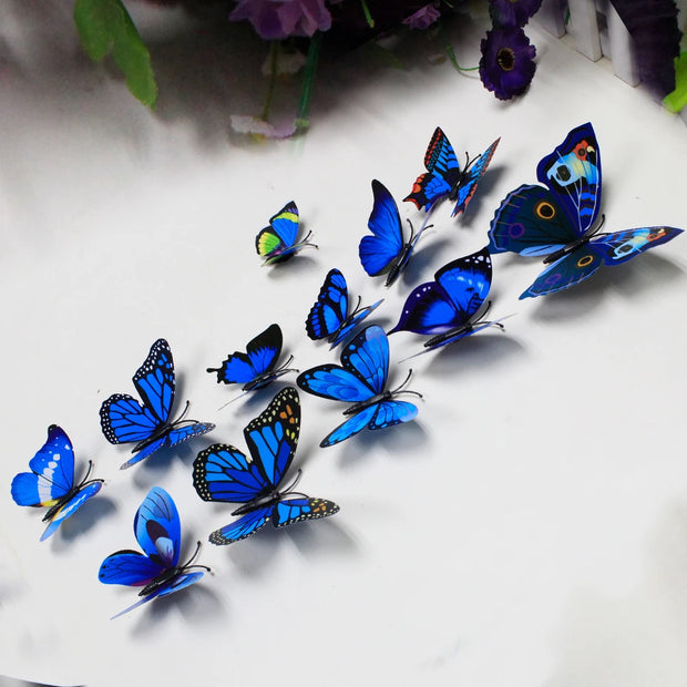 12 Pcs 3d Butterflies Room Wall Art Home Diy Decoration Stickers