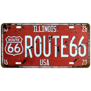 Garage Car Retro Route 66 Licenses Plate Metal Sign Posters On The Wall Tin Sign Vintage Poster Home Decor Art Decoration