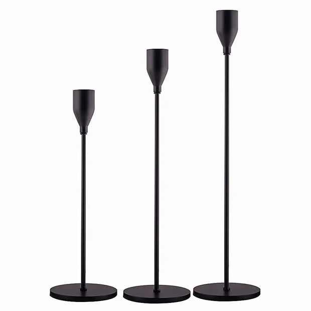 3Pc/Set European style Metal Candle Holders Fashion Simple Wedding Table Decoration Party Living Room Candlestick Christmas Tabl