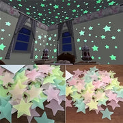 100pcs Luminous Wall Stickers Star Decoration Stickers Children's Room Decoration Stickers Christmas Decoration