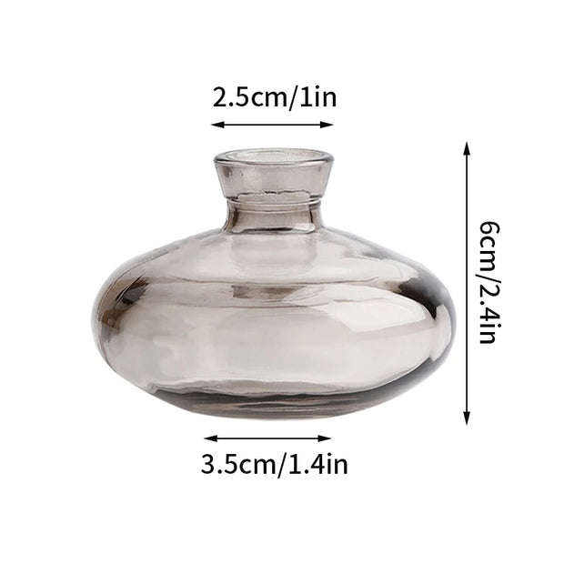 Vintage Flower Vase Mini Glass Vase Wedding Party Transparent Hydroponics Plant Flower Vases Desktop Ornaments Home Decorations