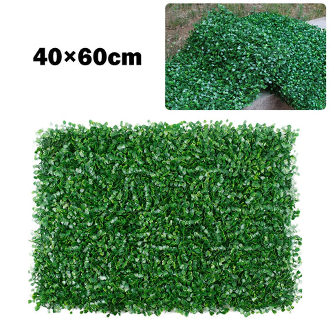 40x60cm Artificial Plant Walls Foliage Hedge Grass Mat Greenery Panels Fence Home Decor Fake Plants Garden Simulated Lawn