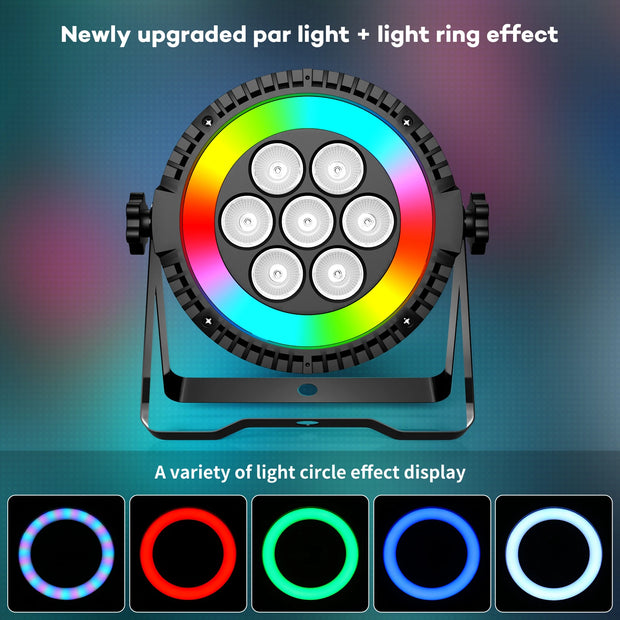 4/8PCS 70W RGBW 4-IN-1 LED Par Light with Strip DMX Stage Light Remote control DJ Disco Party Lights for Dance Hall Performance