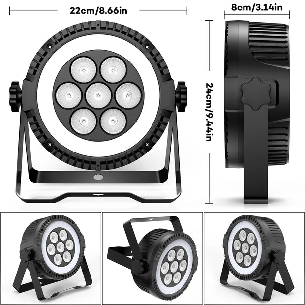 4/8PCS 70W RGBW 4-IN-1 LED Par Light with Strip DMX Stage Light Remote control DJ Disco Party Lights for Dance Hall Performance