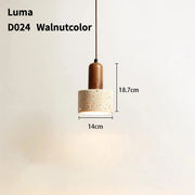 Luma Japanese Style Stone Pendant Lights Yellow Hole Stone Wabi-Sabi Led Hanging Lamp for Bedroom Bedside Dining Room Chandelier