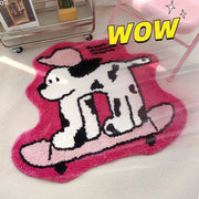 VIKAMA 1PC INS Cute Cartoon Shaped Bread Imitation Cashmere Carpet Living Room Bedroom Decoration Thickened Non-Slip Bed Rug