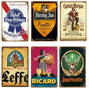 Metal Poster Classic Beer Brand Sign Wall Decor for Bar Pub Club Retro Wall Decoration Metal Plaque Pendant Art for Man Cave