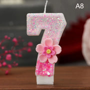 Birthday Candle Cake Topper Colour Changing Creative Number 0-9 Candle Flowers Digital Candles Girl Birthday Party Decoration