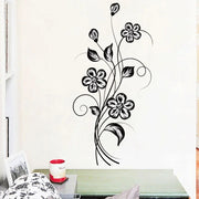 1PC Beautiful Atmosphere Black Flower Sticker Beautifying Decoration Bedroom, Living Room, Home Wall Waterproof Self adhesive St