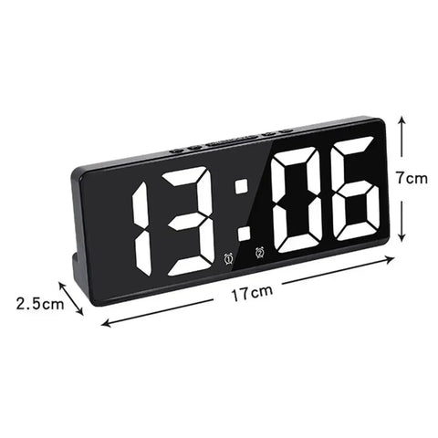 LED Digital Electronic Clock Backlight Large Number Alarm Clock Temperature Calendar Bedside Table Nightlight Home Decoration