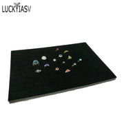 1 Pc Jewelry Foam Tray DIY Inserts Liners Grey/Black Velvet Jewellery Rings Bracelet Watch Showed Case Earrings Hole Tray