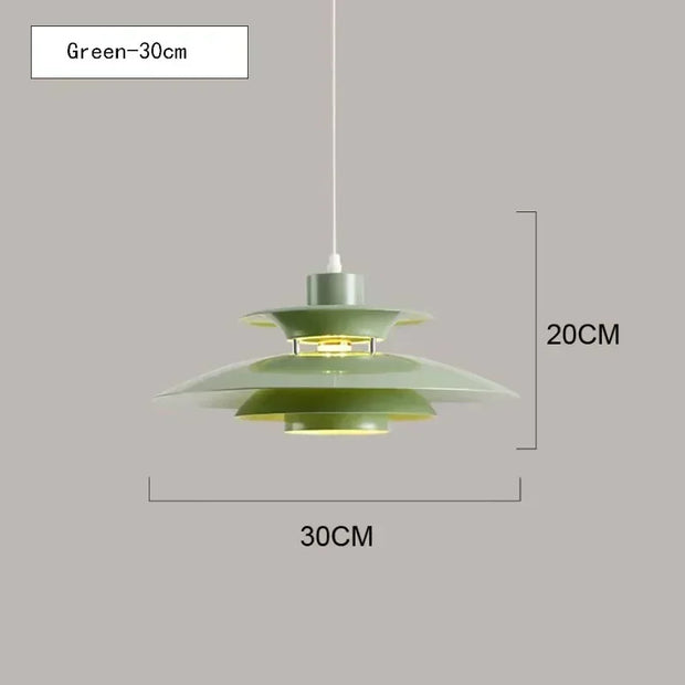 Danish UFO Hanging Lamp Nordic LED Dining Table Pendant Light Minimalist Indoor Living Room Decoration Restaurant Bar Chandelier