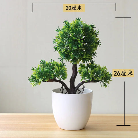 Artificial Plastic Plants Bonsai Small Tree Pot Fake Plant Potted Flower Home Room Table Decoration Garden Arrangement Ornaments