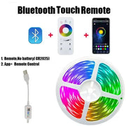 RGB 1-30M Led Strip Light Bluetooth 5050 5V USB App Control Diode Led Tape Flexible Ribbon Luces Band for Gaming Bedroom Party