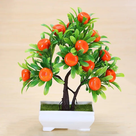 Artificial Plastic Plants Bonsai Small Tree Pot Fake Plant Potted Flower Home Room Table Decoration Garden Arrangement Ornaments