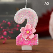 Birthday Candle Cake Topper Colour Changing Creative Number 0-9 Candle Flowers Digital Candles Girl Birthday Party Decoration